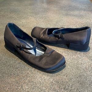 Kenneth Cole Reaction, formal, black satin slip-on MaryJanes. Size 8